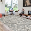Ari 5 x 7 Modern Area Rug- Diamond Pattern- Soft Fabric- Cream- Gray