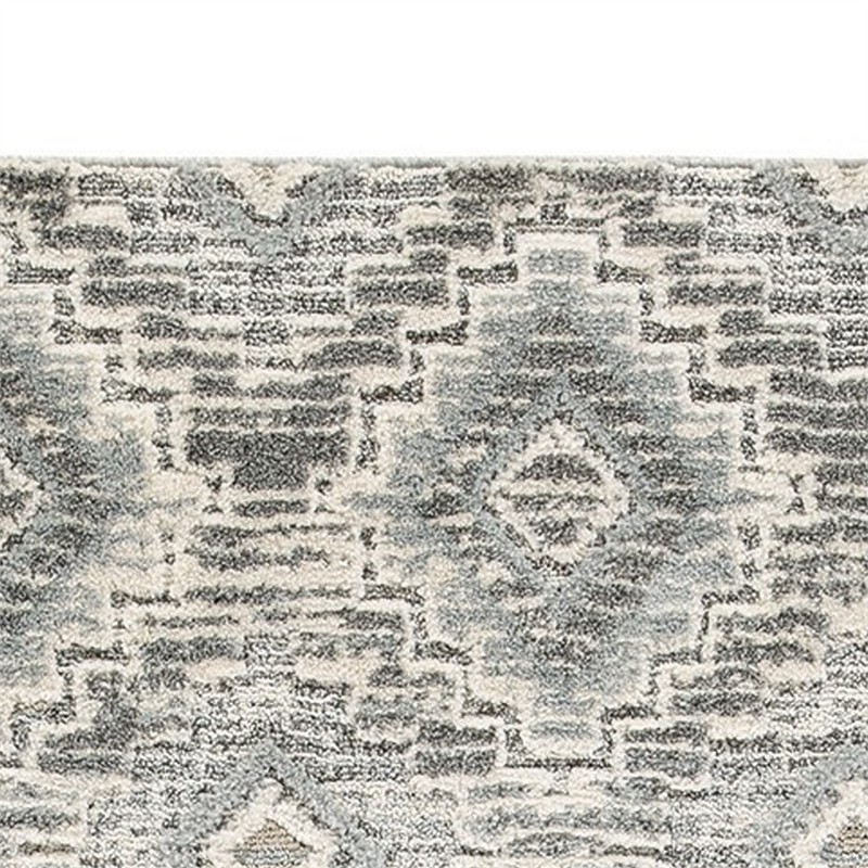 Ari 5 x 7 Modern Area Rug- Diamond Pattern- Soft Fabric- Cream- Gray