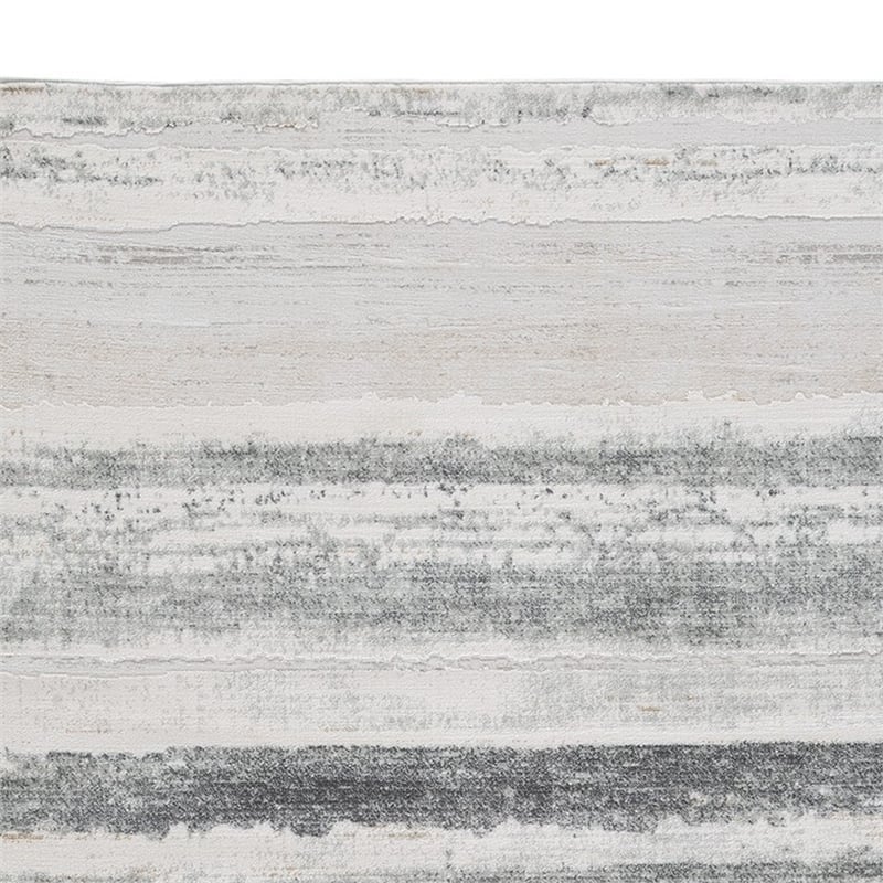 Oxy 5 x 7 Modern Area Rug- Clean Abstract Design- Soft Fabric- Gray- Gold