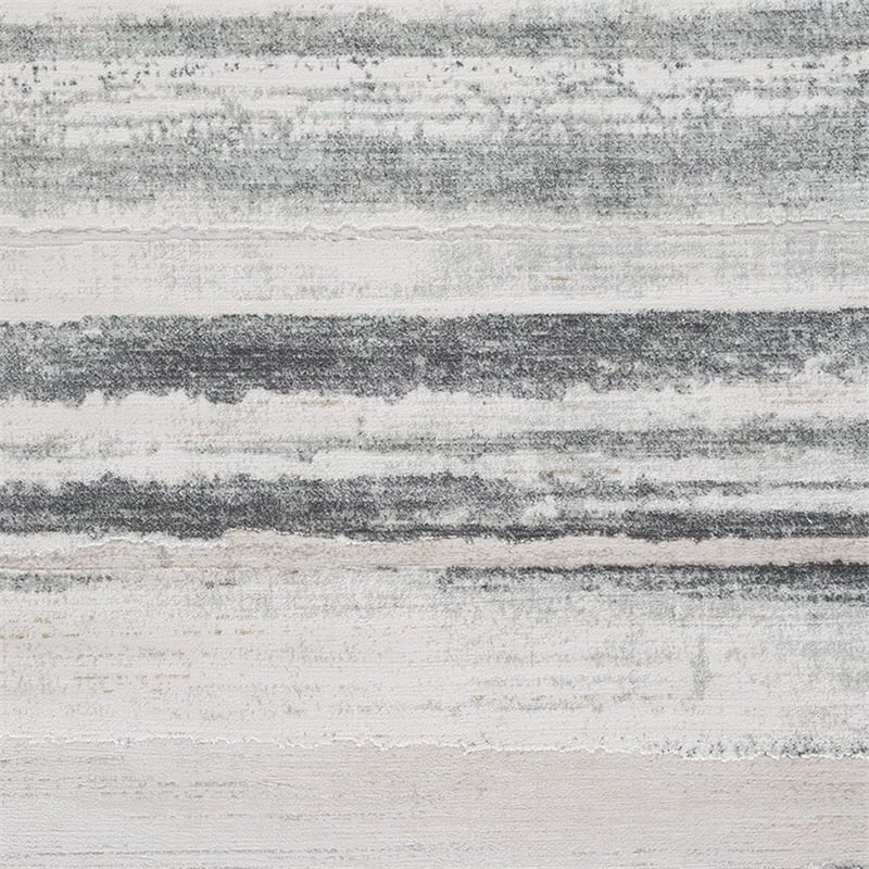 Oxy 5 x 7 Modern Area Rug- Clean Abstract Design- Soft Fabric- Gray- Gold