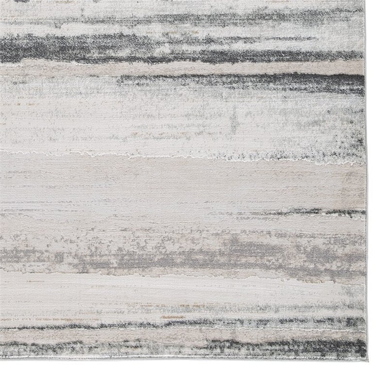 Oxy 5 x 7 Modern Area Rug- Clean Abstract Design- Soft Fabric- Gray- Gold