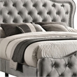 Pue California King Size Bed- Vintage Gray Button Tufted Chesterfield Style