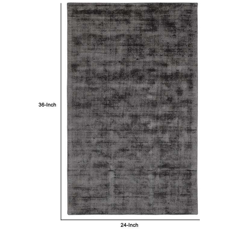Arlo 2 x 3 Area Rug- Charcoal Gray Viscose- Handcrafted- Non Reversible