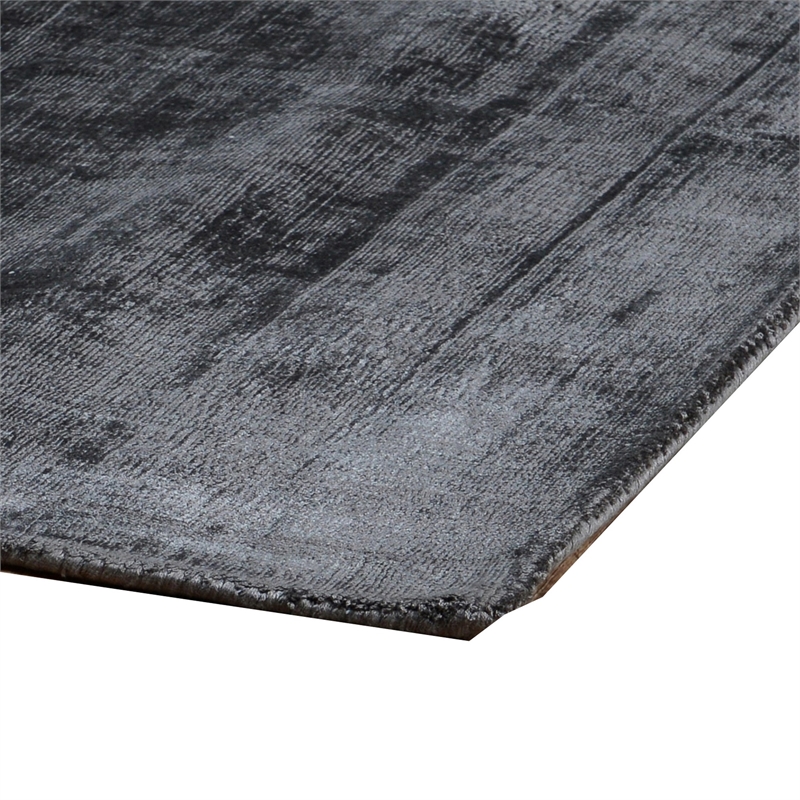 Arlo 2 x 3 Area Rug- Charcoal Gray Viscose- Handcrafted- Non Reversible