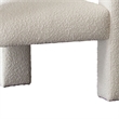 27 Inch Boucle Accent Chair- Curved Back- Cushioned Seating- Ivory Finish