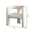 27 Inch Boucle Accent Chair- Curved Back- Cushioned Seating- Ivory Finish