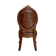 Kai 25 Inch Set of 2 Dining Chair- Scrolled Legs Tufted Faux Leather- Brown