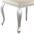 Kuri 23 Inch Dining Chair- Scalloped Back- Vegan Leather- Set of 2- Beige