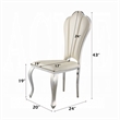 Kuri 23 Inch Dining Chair- Scalloped Back- Vegan Leather- Set of 2- Beige