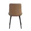 Eli 20 Inch Parson Style Dining Chair- Vegan Leather- Set of 2- Tan Brown