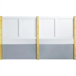 Tyra Modern Queen Bed- Panel Headboard- Textured Chevron- Slate Gray- Gold