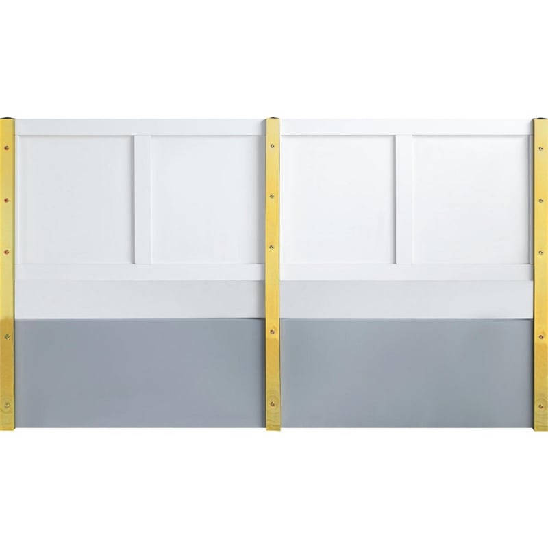 Tyra Modern Queen Bed- Panel Headboard- Textured Chevron- Slate Gray- Gold