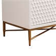 Rexi 64 Inch TV Media Entertainment Center Console- 3 Drawers- White- Gold