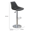 Carl 25-29 Inch Vegan Faux Leather Bar Stool- Adjustable Height- Set of 2- Gray
