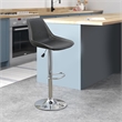 Carl 25-29 Inch Vegan Faux Leather Bar Stool- Adjustable Height- Set of 2- Gray