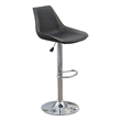 Carl 25-29 Inch Vegan Faux Leather Bar Stool- Adjustable Height- Set of 2- Gray