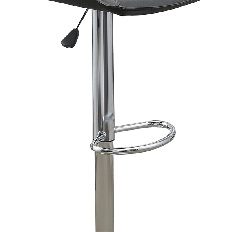 Carl 25-29 Inch Vegan Faux Leather Bar Stool- Adjustable Height- Set of 2- Gray