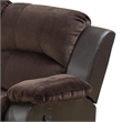 83 Inch Manual Recliner Suede Sofa- USB Charging Port- Brown Faux Leather