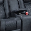 Elva 72 Inch Power Reclining Loveseat- Lift Top Storage Console- Blue