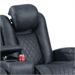 Elva 72 Inch Power Reclining Loveseat- Lift Top Storage Console- Blue