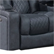 Elva 72 Inch Power Reclining Loveseat- Lift Top Storage Console- Blue