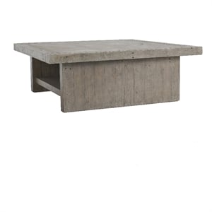 50 Inch Square Coffee Table- Concrete Laminated Surface- Distressed Gray