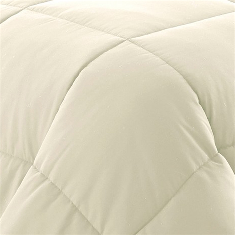 Beth Reversible Microfiber King Comforter- Squared Stitching- Ivory- Beige