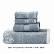 Eula Modern 6 Piece Cotton Towel Set- Stylish Damask Pattern- Slate Blue