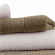 Dana 6 Piece Soft Egyptian Cotton Towel Set- Striped Pattern- Taupe- White
