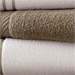 Dana 6 Piece Soft Egyptian Cotton Towel Set- Striped Pattern- Taupe- White