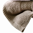 Dana 6 Piece Soft Egyptian Cotton Towel Set- Striped Pattern- Taupe- White