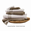 Dana 6 Piece Soft Egyptian Cotton Towel Set- Striped Pattern- Taupe- White