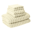 Cora 6 Piece Soft Egyptian Cotton Towel Set- Classic Textured Design- Cream