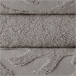 Oya 6 Piece Soft Egyptian Cotton Towel Set- Solid Medallion Pattern- Gray