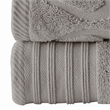 Oya 6 Piece Soft Egyptian Cotton Towel Set- Solid Medallion Pattern- Gray