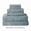 Oya 6 Piece Soft Egyptian Cotton Towel Set- Medallion Pattern- Blue Gray