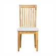 21 Inch Fabric Dining Side Chair- Slatted Back- Set of 2- Gray- Brown