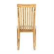 21 Inch Fabric Dining Side Chair- Slatted Back- Set of 2- Gray- Brown