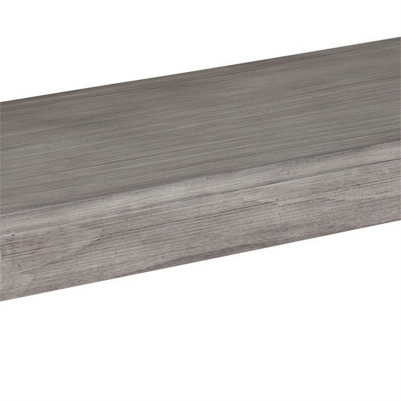 Ebb 59 Inch Rectangular Dining Bench- Faux Metal Inset- Handcrafted- Gray