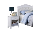 Zola Modern Curved Full Size Bed- Tufted White Faux Leather Upholstered