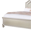 Opp Platform King Size Bed with Curved Panel Headboard- Champagne Silver