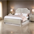 Opp Platform King Size Bed with Curved Panel Headboard- Champagne Silver