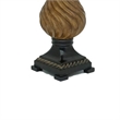 29 Inch Table Lamp- Traditional Round Beige Fabric Shade- Brown Plinth Base