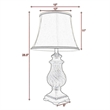 29 Inch Table Lamp- Traditional Round Beige Fabric Shade- Brown Plinth Base