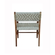 Kia 21 Inch Accent Armchair- Acacia Wood- Cotton Woven Design Natural Cream