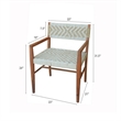 Kia 21 Inch Accent Armchair- Acacia Wood- Cotton Woven Design Natural Cream