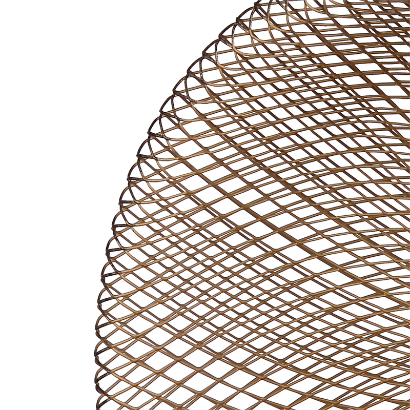 14 Inch Round Wall Mounted Lamp- Iron Mesh and Hardware- Gold Finished