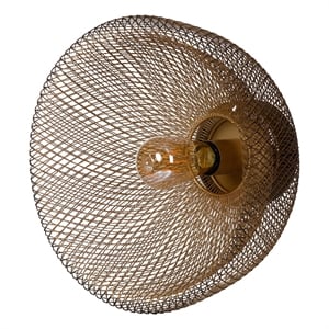 14 Inch Round Wall Mounted Lamp- Iron Mesh and Hardware- Gold Finished