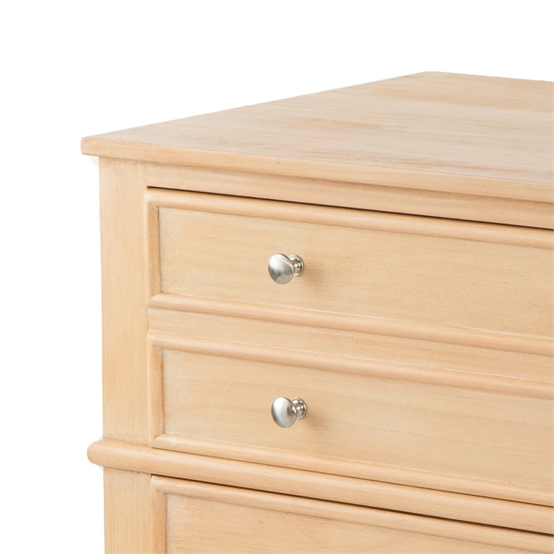 27 Inch Bedside Table- 2 Drawers- Textured Wood- Modern Veneer Finish Brown