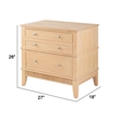 27 Inch Bedside Table- 2 Drawers- Textured Wood- Modern Veneer Finish Brown
